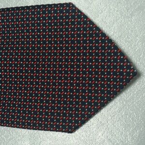 Nicola Ferri Men's Classic Silk Tie Dark Gray Red Gray Micro Pattern